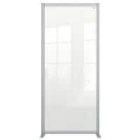 Nobo Freestanding Protective Room Divider Screen Premium Plus 800 x 1800 x 600mm Aluminium, Plexiglass Acrylic Silver