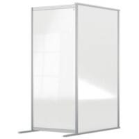 Nobo Freestanding Protective Room Divider Screen Extension Premium Plus 800 x 1800 x 600mm Aluminium, Plexiglass Acrylic Silver Anodised