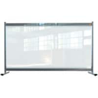 Nobo Freestanding Protective Desk Divider Screen Premium Plus 1470 x 860 x 410mm PVC, Metal Silver