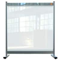 Nobo Freestanding Protective Desk Divider Screen Premium Plus 770 x 860 x 410mm Metal, PVC Silver