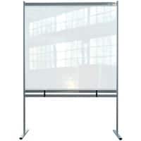Nobo Freestanding Protective Screen Divider Premium Plus 2060 x 1480 x 610mm Metal, PVC Silver Anodised
