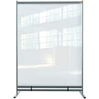 Nobo Freestanding Protective Room Divider Screen Premium Plus 2060 x 1480 x 610mm Metal, PVC Silver