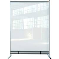 Nobo Freestanding Protective Room Divider Screen Premium Plus 2060 x 1480 x 610mm Metal, PVC Silver
