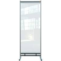 Nobo Freestanding Protective Room Divider Screen Premium Plus 2060 x 780 x 610mm Metal, PVC Silver