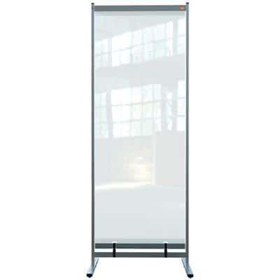 Nobo Freestanding Protective Room Divider Screen Premium Plus 2060 x 780 x 610mm Metal, PVC Silver