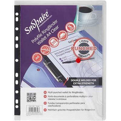 Snopake Polyfile Document Wallet A4 PP (Polypropylene) Portrait 34 (W) x 31 (H) cm Transparent Pack of 5