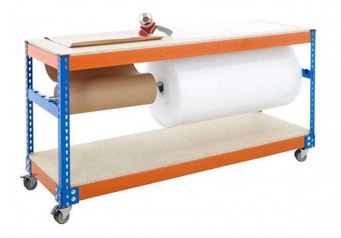 Bigdug Packing Workbench Big400 Steel Melamine 300 kg Blue and Orange 920 x 1220 x 610
