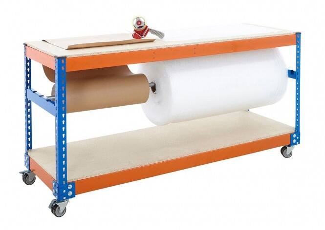 Bigdug Packing Workbench Big400 Steel Melamine 300 kg Blue and Orange 920 x 1220 760