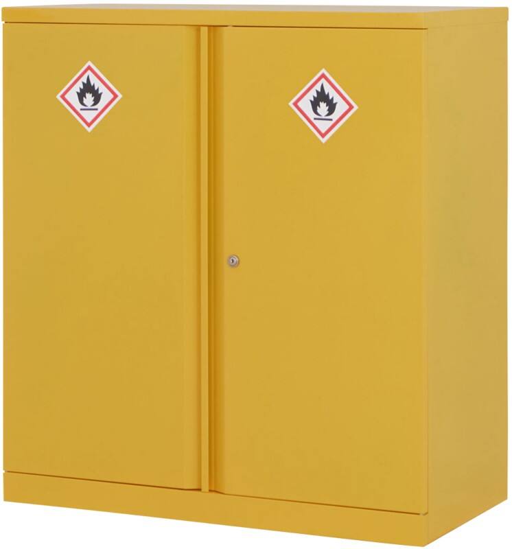 BiGDUG Storage Cabinet Steel 1 Shelf Lockable 915 x 460 x 1,016 mm Yellow