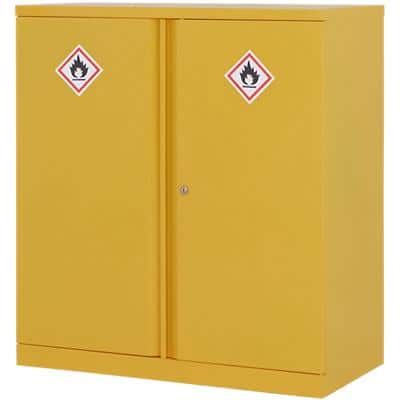BiGDUG Storage Cabinet Steel 1 Shelf Lockable 915 x 460 x 1,016 mm Yellow