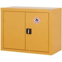 BiGDUG Storage Cabinet Steel 1 Shelf Lockable 900 x 460 x 700 mm Yellow