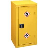 BiGDUG Storage Cabinet Steel 2 Shelves Lockable 460 x 460 x 900 mm Yellow