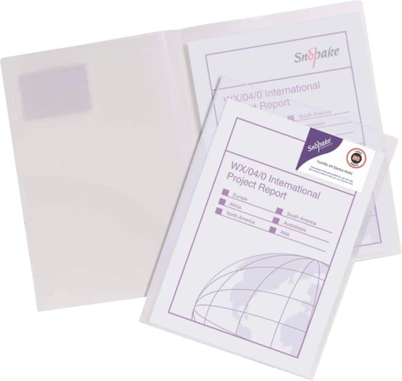 Snopake Twinfile 14030 A4 Transparent Polypropylene Pack of 5