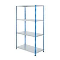 BiGDUG Shelving Unit 4 Shelves Steel 1,220 x 455 x 1,600 mm Blue, Grey
