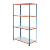 BiGDUG Shelving Unit 4 Shelves Steel 1,220 x 610 x 1,600 mm Blue, Orange
