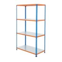 BiGDUG Shelving Unit with 4 Levels Steel 1600 x 1220 x 610 mm Blue, Orange