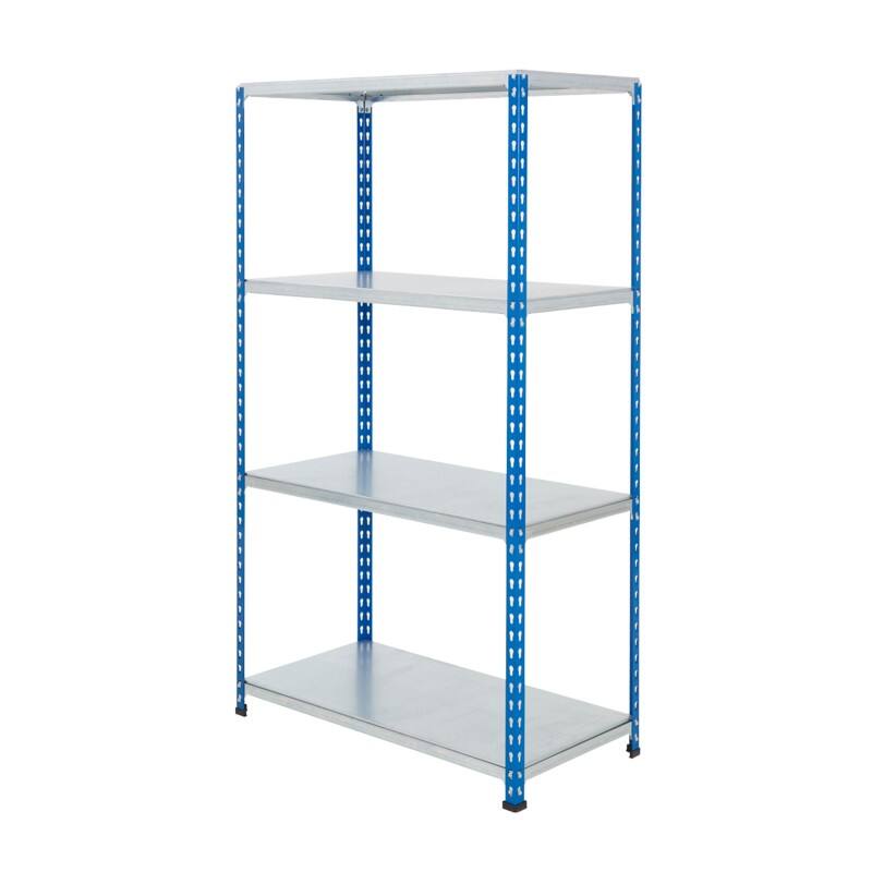BiGDUG Shelving Unit 4 Shelves Steel 915 x 455 x 1,600 mm Blue, Grey