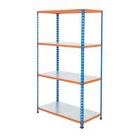 BiGDUG Shelving Unit 4 Shelves Steel 915 x 455 x 1,600 mm Blue, Orange