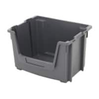 BiGDUG Stacking Pick Bins 50 L Plastic 320 x 500 x 370 mm Grey Pack of 5