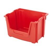 BiGDUG Stacking Pick Bins 50 L Plastic 320 x 500 x 370 mm Red Pack of 5