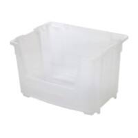 BiGDUG Stacking Pick Bins Plastic 320 x 500 x 370 mm Transparent Pack of 5