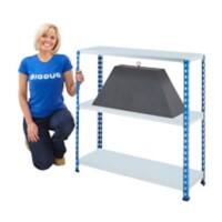 BiGDUG Shelving Unit with 3 Levels Steel 915 x 1220 x 455 mm Blue, Grey