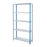 BiGDUG Shelving Unit 5 Shelves Steel 1,220 x 305 x 1,830 mm Blue, Grey