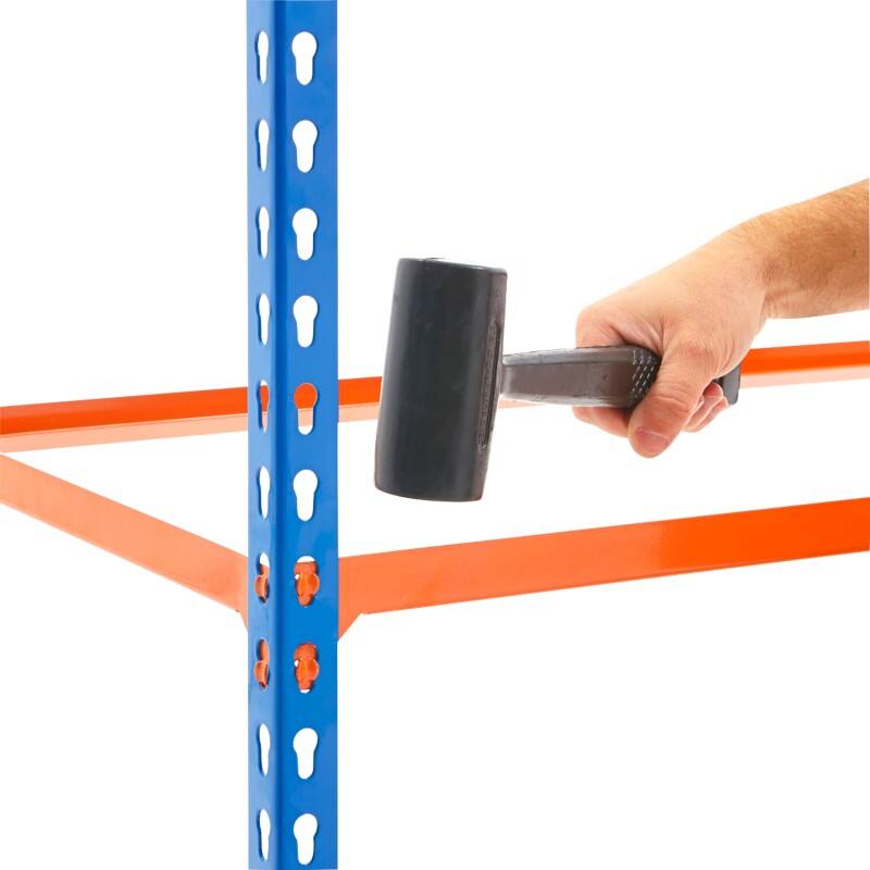 BiGDUG Shelving Unit 5 Shelves Steel 915 x 305 x 1,830 mm Blue, Orange