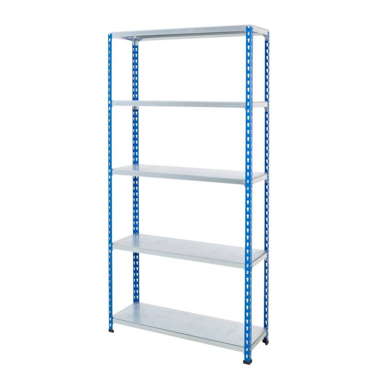 BiGDUG Shelving Unit 5 Shelves Steel 915 x 610 x 1,830 mm Blue, Grey