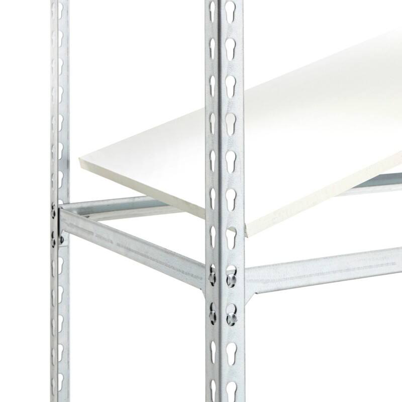 BiGDUG Shelving Unit 4 Shelves Melamine, Steel 1,220 x 305 x 1,600 mm Grey