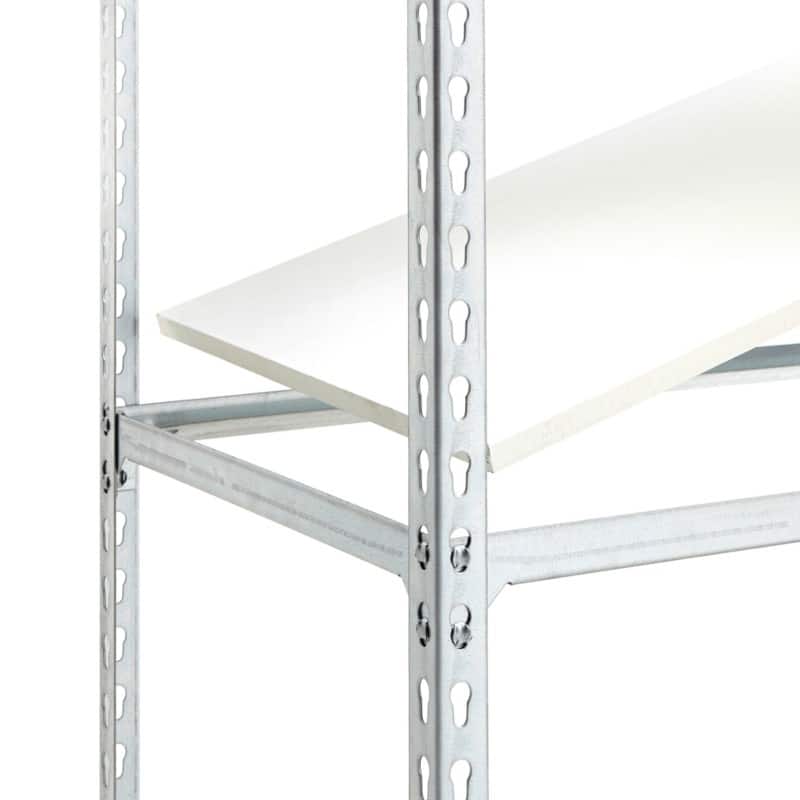 BiGDUG Shelving Unit 4 Shelves Melamine, Steel 1,220 x 455 x 1,600 mm Grey