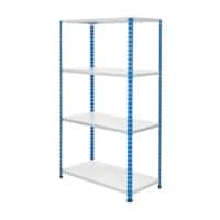 BiGDUG Shelving Unit with 4 Levels Melamine, Steel 1600 x 1525 x 610 mm Blue, Grey