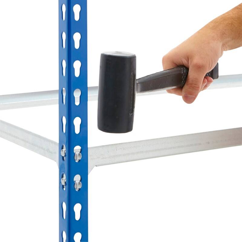 BiGDUG Shelving Unit 5 Shelves Melamine, Steel 1,220 x 455 x 1,830 mm Blue, Grey