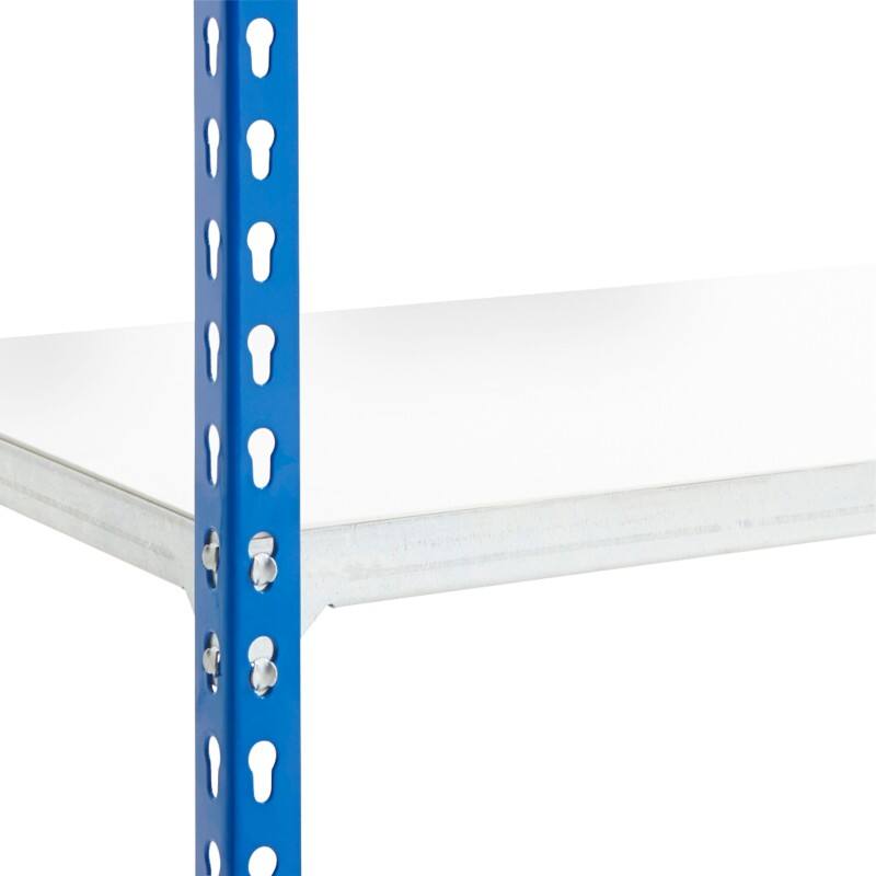 BiGDUG Shelving Unit 5 Shelves Melamine, Steel 1,525 x 610 x 1,830 mm Blue, Grey