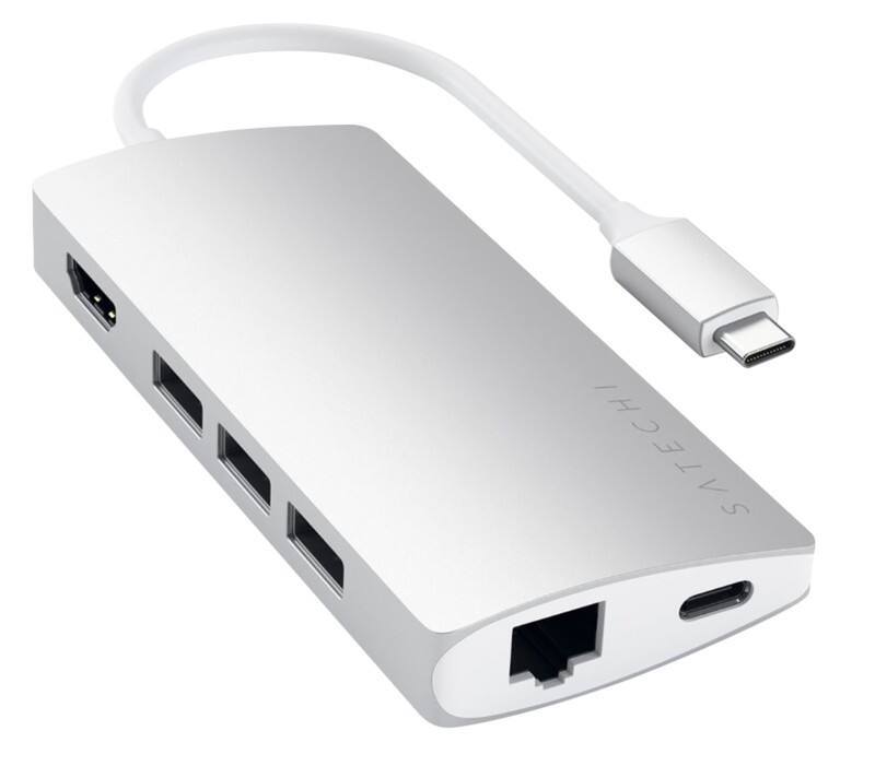 Satechi Multiport Adaptor USB-C Male HDMI Female, RJ45 (8P8C) Female, USB A Female Silver