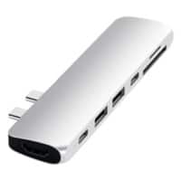 Satechi ST-CMBPS USB-C Male to HDMI, USB-C PD, 2 x USB-A, microSD Card Reader, SD Card Reader Pro Hub Adapter 4.25 inch Silver