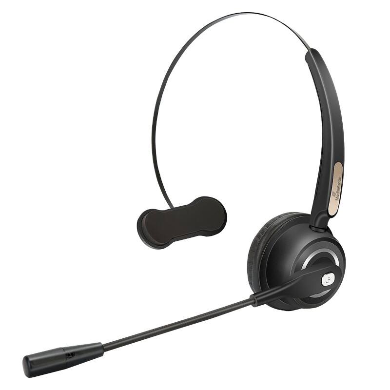 Mediarange mros305 wireless mono headset headset over-the-head with noise cancellation bluetooth with microphone black