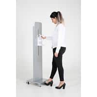 Seco Foot Pedal Pump Hand Sanitiser Dispenser Touchless & Adjustable Height 1L Silver Freestanding Refillable