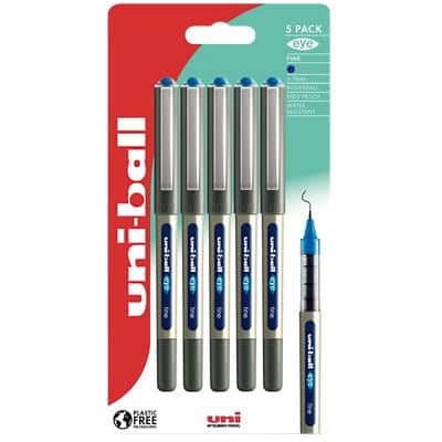 uni-ball Eye UB-157 Rollerball Pen 0.5 mm Blue Pack of 5