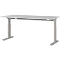 GERMANIA GW-Profi 2.0 Height Adjustable Office Desk Rectangular Grey 1,600 (W) x 800 (D) x 800 (H) mm Melamine