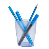 Exacompta Pen Pot 67610D Classic Polysterene 95 x 80 x 60 mm Ice Blue, Transparent Pack of 10