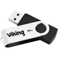 Viking USB Flash Drive USB 2.0 64 GB Black, Silver