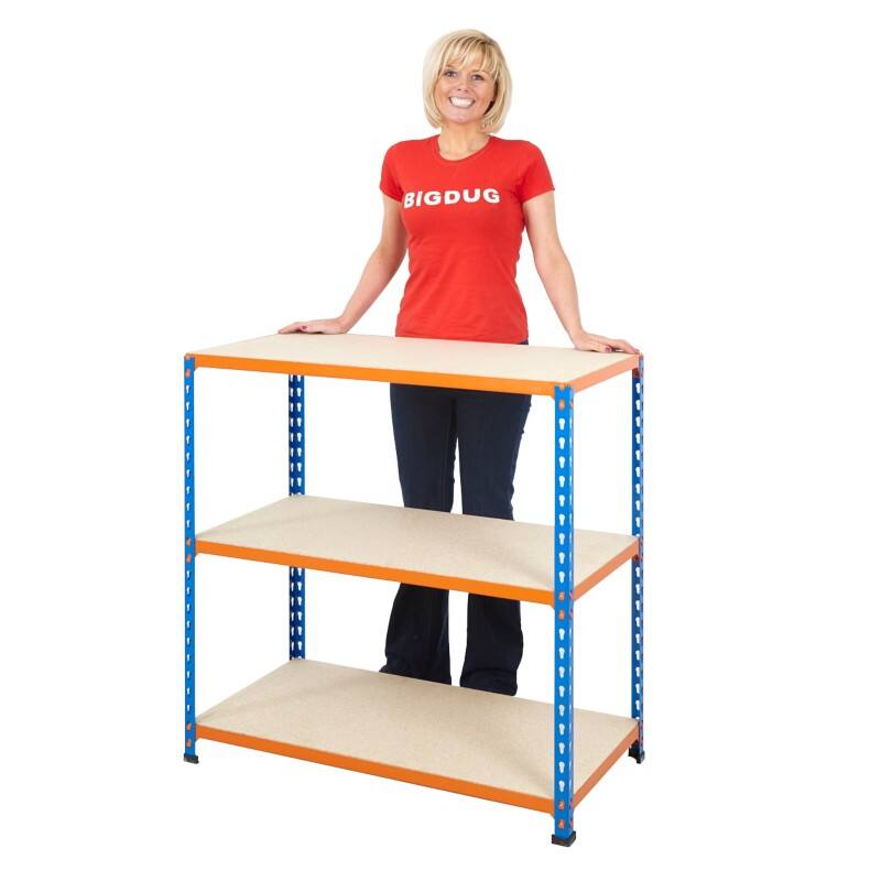 Bigdug Steel Workbench Big340 with 3 Levels 200 Kg Blue, Orange 915 x 1200 x 455 mm