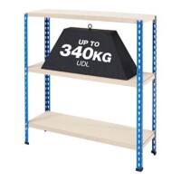 Bigdug Steel Workbench Big340 with 3 Levels 200 Kg Blue, Grey 915 x 1200 x 915 mm