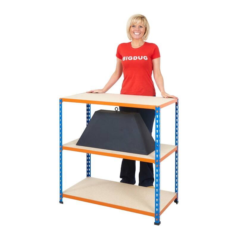 Bigdug Compact Workbench Big340 with 3 Levels 340 Kg Blue, Orange 915 x 915 x 305 mm