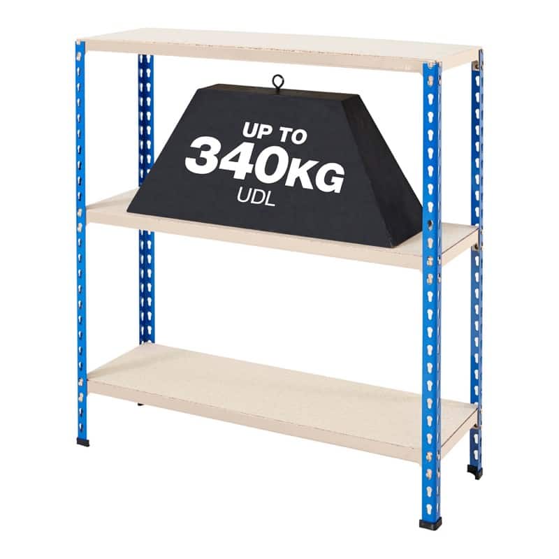 Bigdug Compact Workbench Big340 with 3 Levels 340 Kg Blue, Gre 915 x 915 x 730 mm
