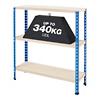 Bigdug Compact Workbench with 3 Levels Big340 340 Kg Blue, Grey 915 x 1525 x 915 mm