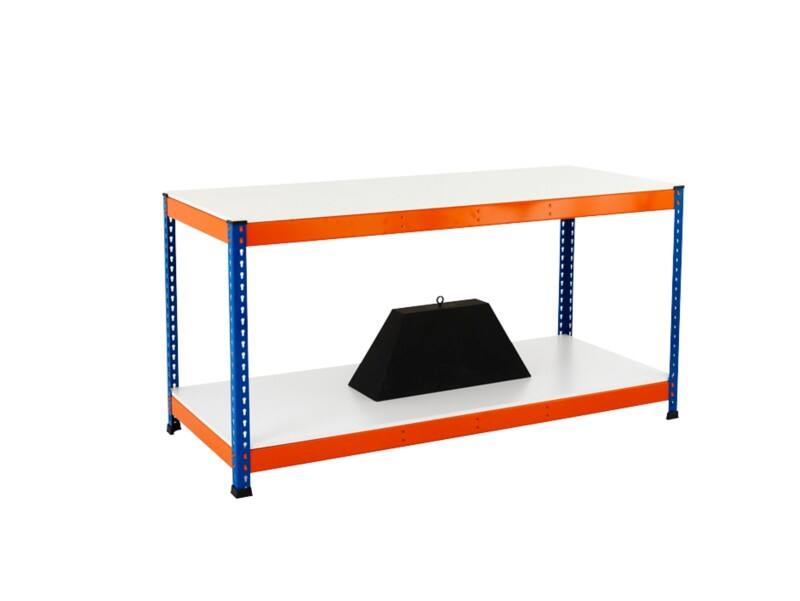 Bigdug Melamine Workbench Big400 with 2 Levels 400 Kg Blue 915 x 1220 x 760 mm