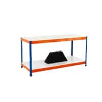 Bigdug Melamine Workbench with 2 Levels Big400 400 Kg Blue, Orange 915 x 1525 x 455 mm