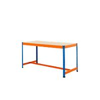 Bigdug Steel T-Bar Workbench Big400 with 1 Level Blue, Orange 915 x 1525 x 915 mm